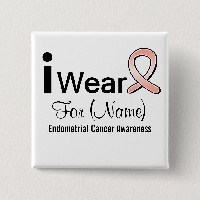 Anpassade I Bära och Endometrium Cancer Ribbon Knapp (Framsida)