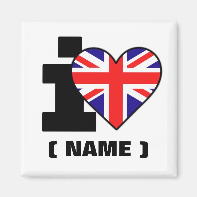Anpassade I Heart (Namn) Magnet (Framsidan)