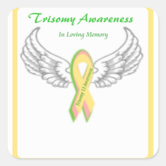 Anpassade i Loving Memory Trisomy 13 Fyrkantigt Klistermärke