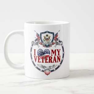 Anpassade I Luv My Veteran 20oz Jumbo Mugg