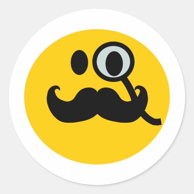 Anpassade i monokle- och mustache-format) runt klistermärke (Framsida)