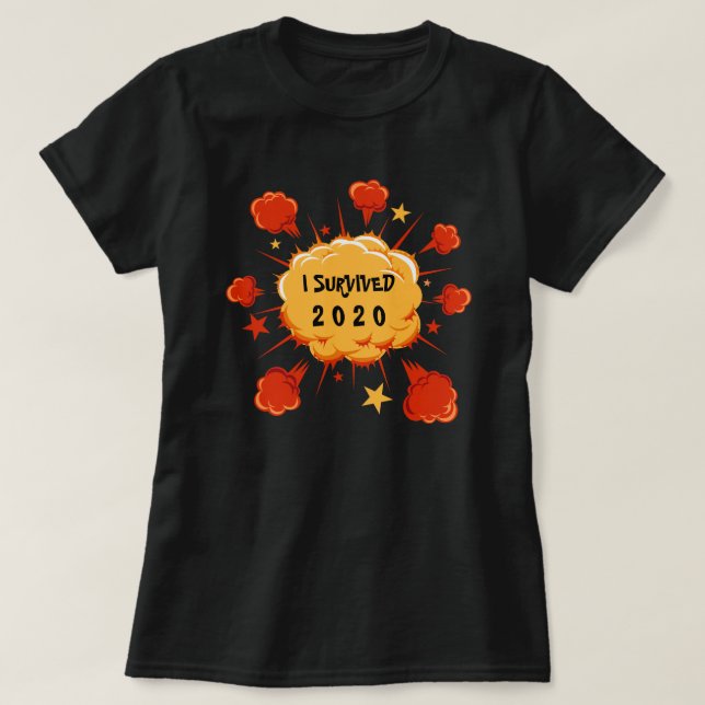 Anpassade I överlevt 20xx explosionsfri orange röd T Shirt (Design framsida)