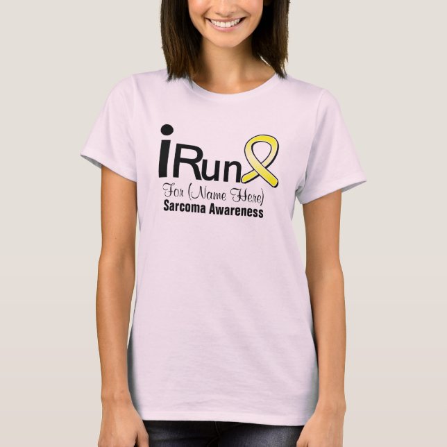Anpassade I Springa för medvetenhet om Sarcoma T-shirt (Framsida)