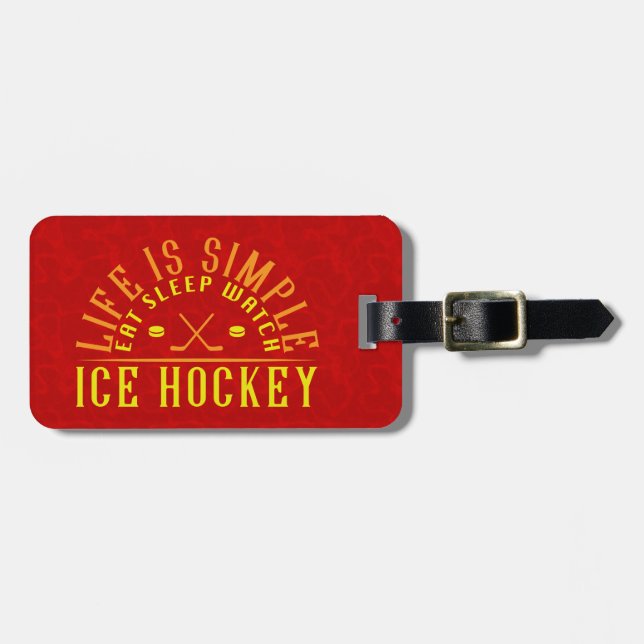 Anpassade Ice Hockey Fläkt Baggage Märkre Bagagebricka (Horisontell Framsida)