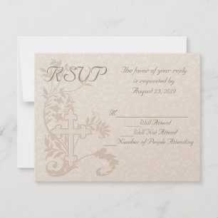 Anpassade inbjudningar Cross Flourish Bröllop RSVP