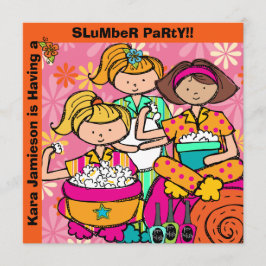 Anpassade Inbjudningskort för slumber-Party-födels