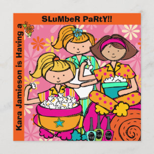 Anpassade Inbjudningskort för slumber-Party-födels