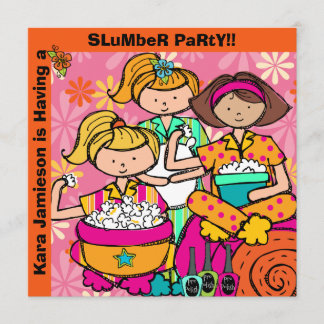 Anpassade Inbjudningskort för slumber-Party-födels