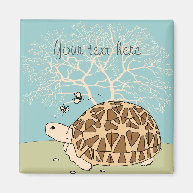 Anpassade Indian Star Tortoise Magnet (Framsidan)