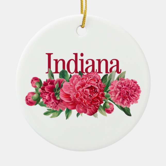 Anpassade Indiana Ornament med Peonies (Framsidan)