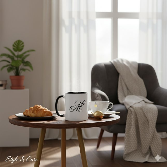 Anpassade initialer Elegant monogram kaffemug Mugg (Custom Initials Elegant Monogram Coffee Mug)