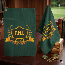 Anpassade Initialer Monogram Guld Sköld Vapen Grön