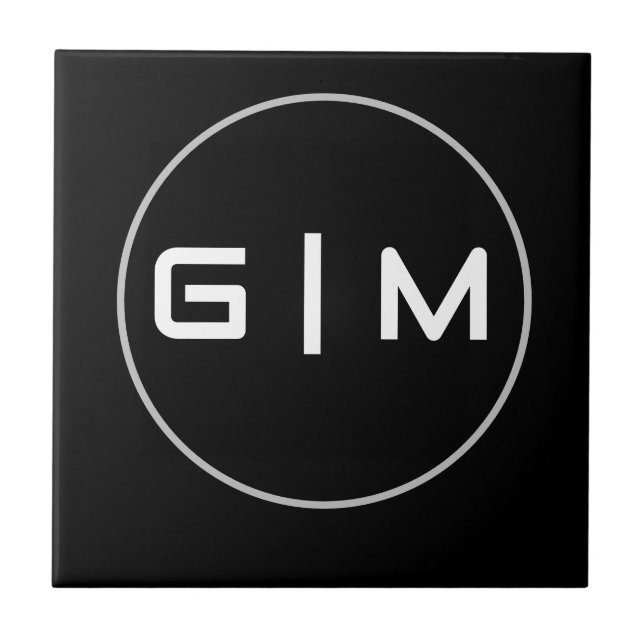 Anpassade initialer namn kakelplatta (Framsidan)