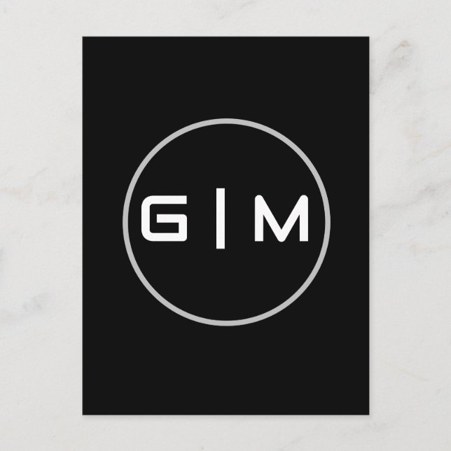 Anpassade initialer namn vykort (Framsida)