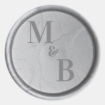 Anpassade initialer silver vaxsigill bröllopsdekal