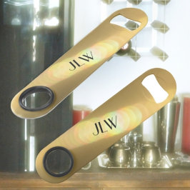 Anpassade Intials Golden Glow Snyggt Glam Intials Långa Flaskppnare