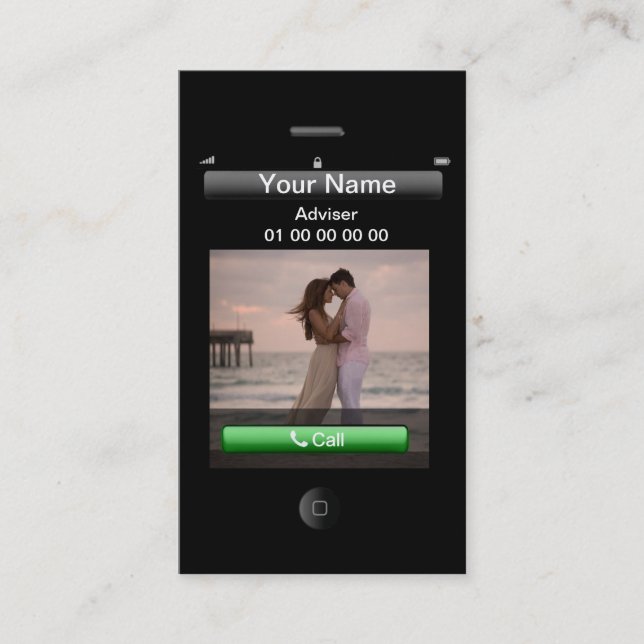 Anpassade iPhone-design (med social-knappar) Visitkort (Framsida)