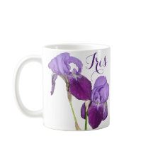 Anpassade Iris-flicka namn lila vår blommor