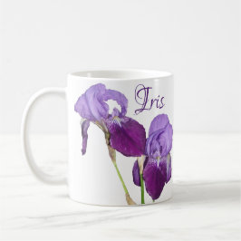 Anpassade Iris namn lila iris vår blommigt Kaffemugg