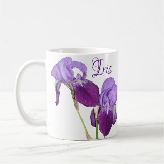 Anpassade Iris namn lila iris vår blommigt Kaffemugg
