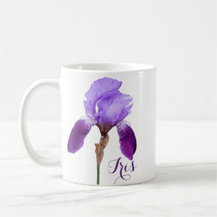 Anpassade Iris namn söt lila iris blommigt Kaffemugg