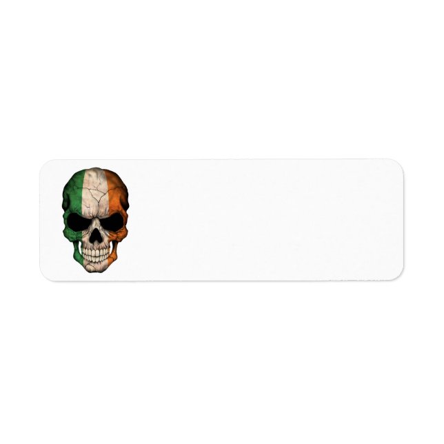 Anpassade Irish Flagga Skull Returadress Etikett (Framsidan)