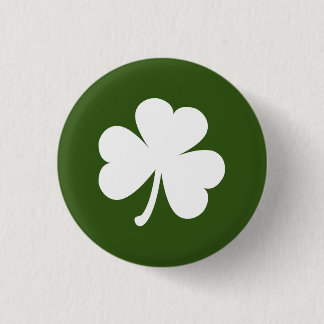 Anpassade Irish Shamrock Button | MÖRK GRÖNT Knapp