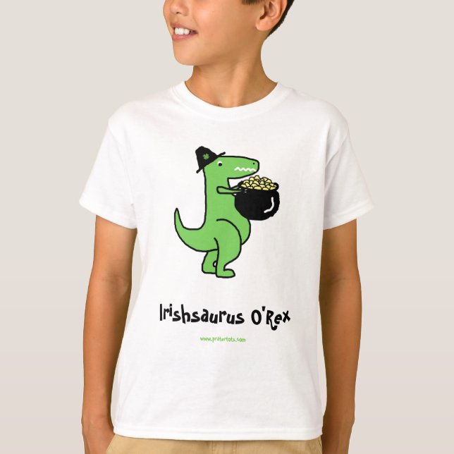 Anpassade Irishsaurus O'Rex Tee (Framsida)