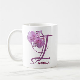 Anpassade Izabella namn rosa ros blommor boho Kaffemugg