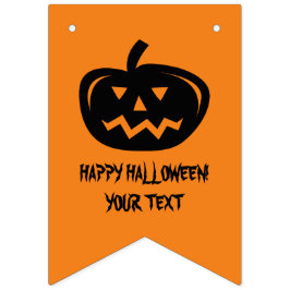 Anpassade jackolantern Halloween-festbuntingflaggo Vimplar