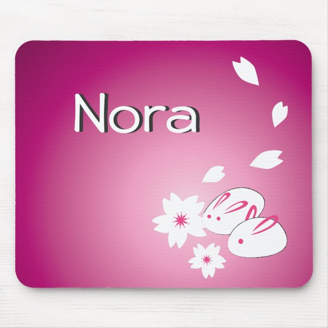 Anpassade Japanska kaniner Snö och Sakura Musmatta (Framsidan)