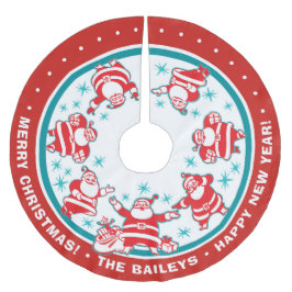 Anpassade Jolly Retro Santas Julgransmatta Borstad Polyester