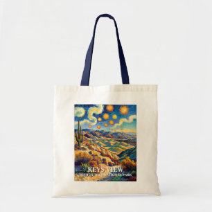 Anpassade Joshua Tree Keys View Van Gogh Landskap Tygkasse