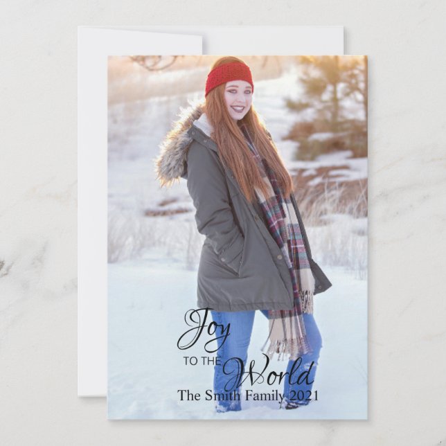 Anpassade Joy Jul Grönt Polka Dot Back Julkort (Framsida)