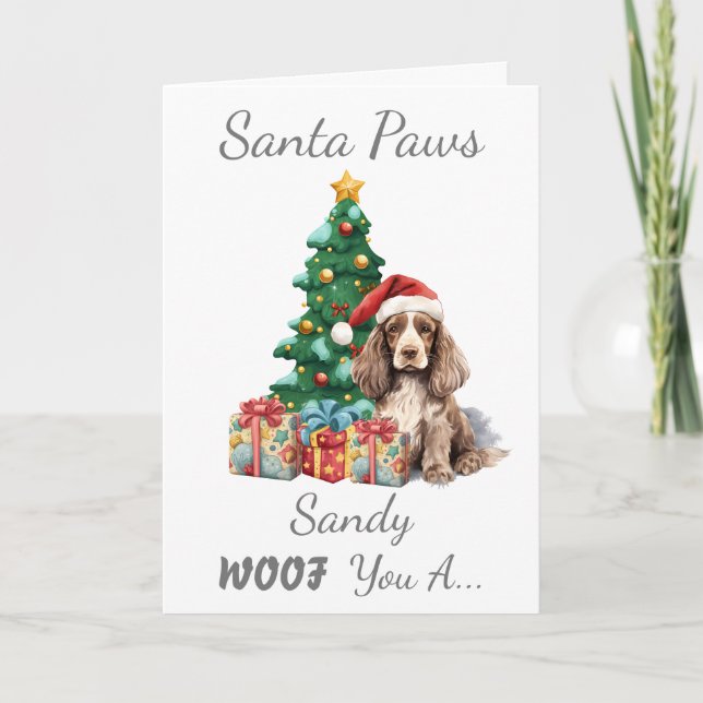 Anpassade Jul Hund Cocker Spanska Kort (Framsida)