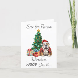 Anpassade Jul Hund Engelska Bulldog Helgkort