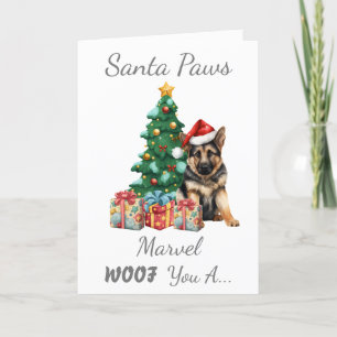 Anpassade Jul Hund German Shepherd Helgkort
