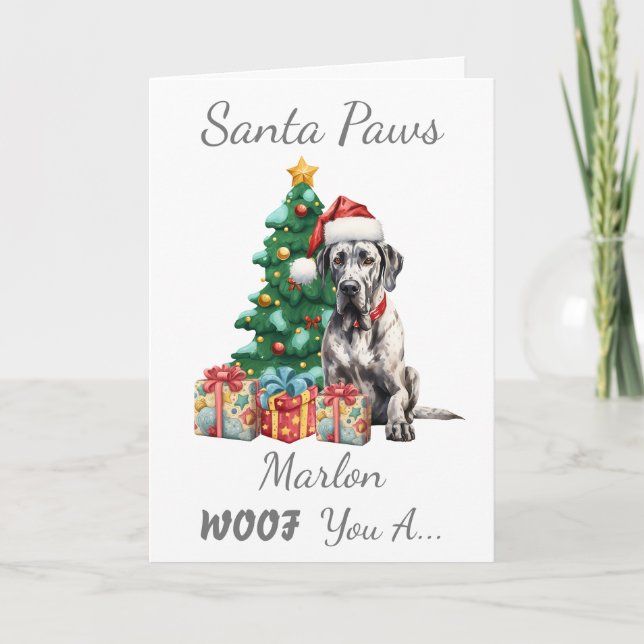Anpassade jul Hund Great dane Helgkort (Framsida)