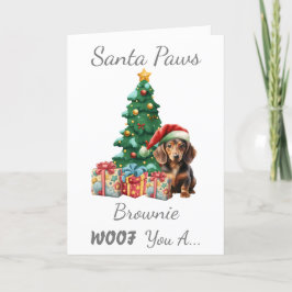 Anpassade jul Hund Mini Dachshund Helgkort