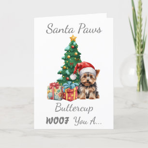 Anpassade Jul Hund Yorkshire Terrier Helgkort