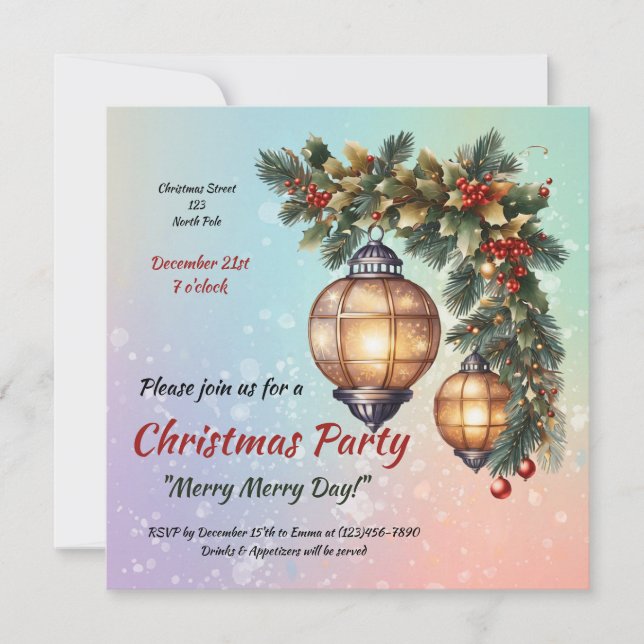 Anpassade jul inbjudan (Framsida)