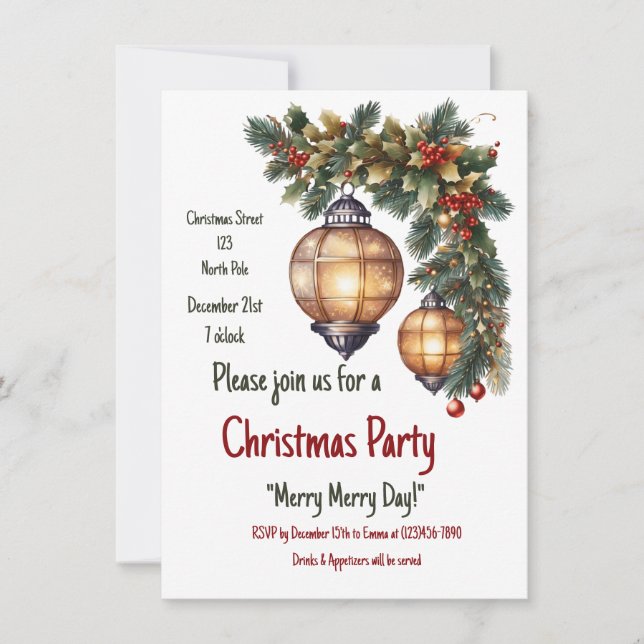 Anpassade jul inbjudan (Framsida)