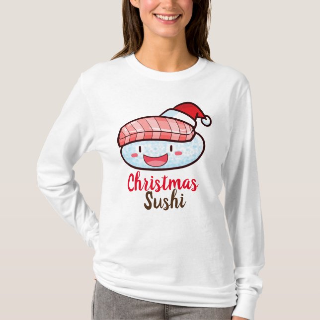 Anpassade Jul Sushi Kvinnors T-Shirts (Framsida)