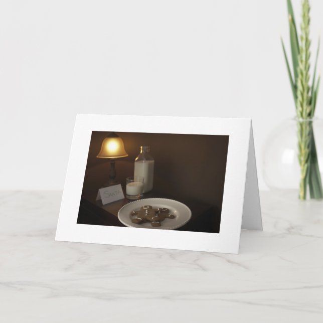 Anpassade Julafton Cards Cookies Jultomten Helgkort (Framsida)