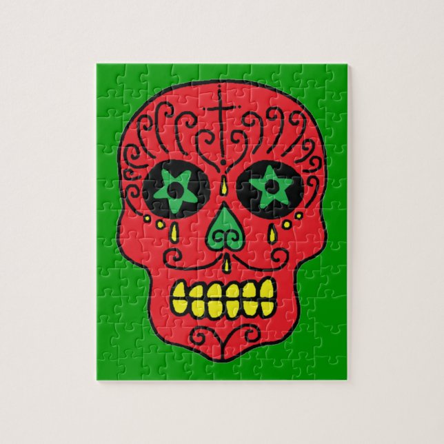 Anpassade Julafton Sugar Skull Pussel (Vertikal)