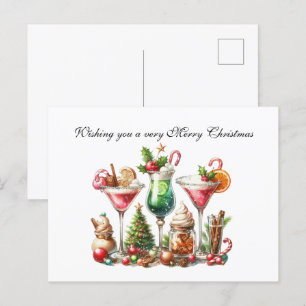 Anpassade julcocktail Festive Helg Vykort
