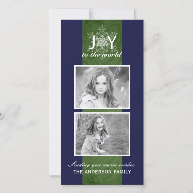 Anpassade Julfotoport Julkort (Framsida)