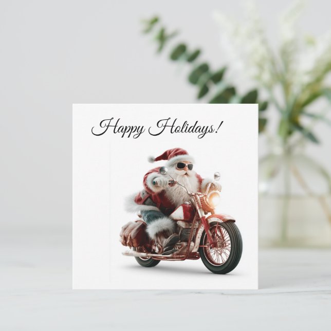 Anpassade julhälsningar från Tomte på Motorcykel (Stående Fram)