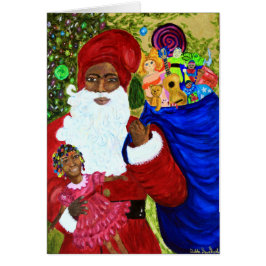 Anpassade julhälsningskort - Svart tomten Hälsningskort