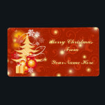 Anpassade Julklapp presentetiketter Fraktsedel<br><div class="desc">Scenen Red & Guld Julafton med en Julgran-baubollar i presenter och julafton startar,  som finns på en rad matchande produkter från vår butik. Finns även som affärsföretag: christmas party namn-märken och företagsgåvor. sgb01</div>
